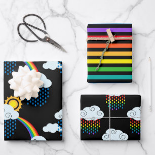Hoja De Papel De Regalo Nubes de Arcoíris