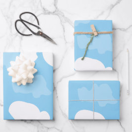 Hoja De Papel De Regalo Nubes de cielo azul