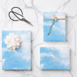 Hoja De Papel De Regalo Nubes de cielo azul