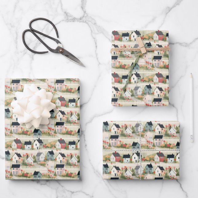 Hoja De Papel De Regalo Núcleo de la cabaña baldosa fiesta de Calentamient (Anverso)