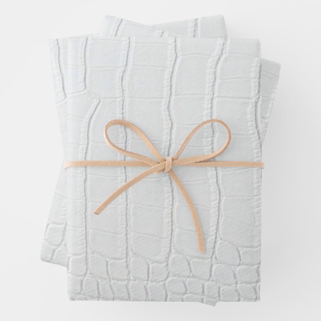 Hoja De Papel De Regalo Nueva impresión de piel de cocodrilo blanco (In situ)
