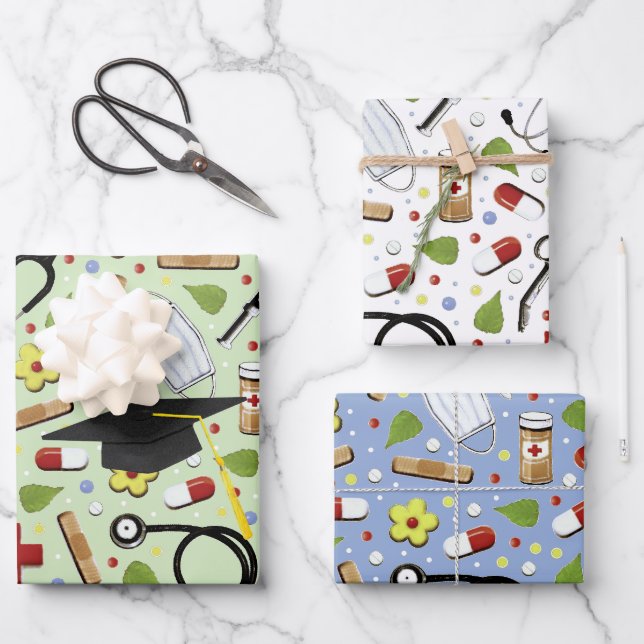 Hoja De Papel De Regalo Nursing School Graduation (Anverso)