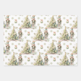 Hoja De Papel De Regalo Nutcracker de árbol de Navidad