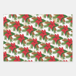 Hoja De Papel De Regalo Nutcracker Sugar Plum Fairy Poinsettia Navidades