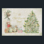 Hoja De Papel De Regalo O Christmas Tree Vintage<br><div class="desc">"O Christmas Tree" es un collage de escenas vintage que retratan escenas tradicionales de la víspera de los Navidades, con un maravilloso árbol decorado como el centro de la atracción. Niños pequeños se reúnen y ven algunos de sus regalos. ¡Uy! Santa está entrando por la puerta. Se supone que los...</div>