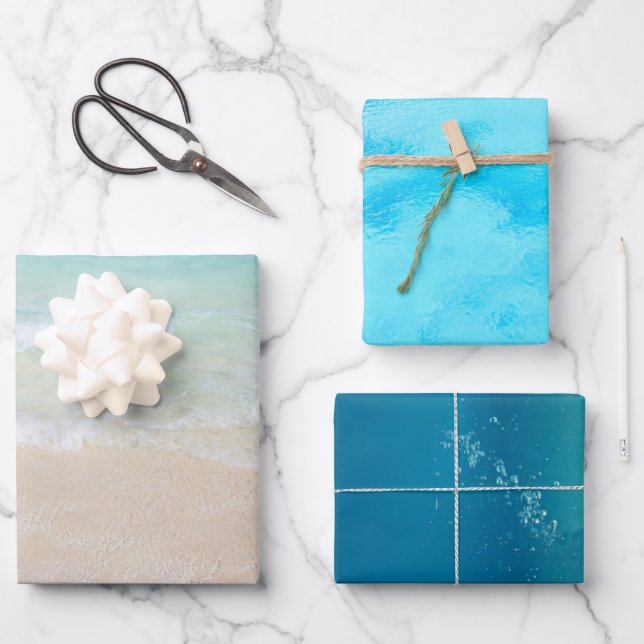Hoja De Papel De Regalo Ocean Water Beach Blue Sea (Anverso)