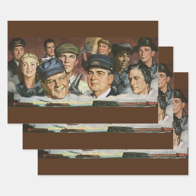 Hoja De Papel De Regalo Ocupaciones empresariales, patriotismo patriótico  (Set)