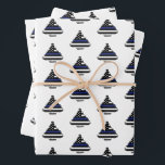 Hoja De Papel De Regalo Oficial de policía Thin Blue Line Christmas Tree<br><div class="desc">¡Un oficial de policía de la línea azul delgada,  los regalos del departamento de policía de la bandera de los Estados Unidos!</div>