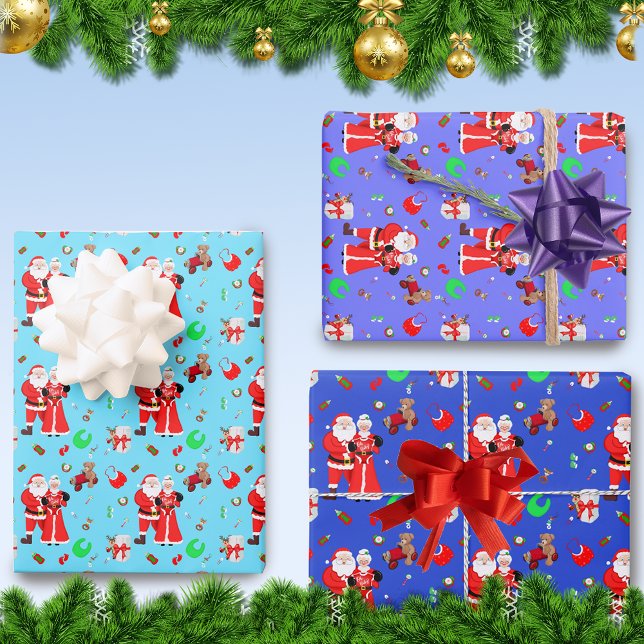 Hoja De Papel De Regalo Oh Baby Santa & Mrs Claus Baby Shower (Fun Baby Shower or New Baby Christmas gift wrapping paper!)