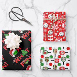 Hoja De Papel De Regalo Oh Qué Navidades divertidos pelean sobre el verde 