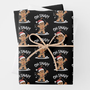 Hoja De Papel De Regalo Oh Snap Hombre de Jengibre Golfista Navidad Xmas