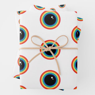 Hoja De Papel De Regalo Ojos de Arcoíris Geniales