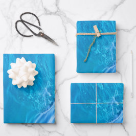 Hoja De Papel De Regalo Ola de agua azul