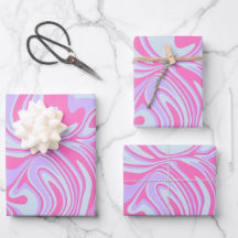 Olas de color pastel en rosa, lavanda y azul claro