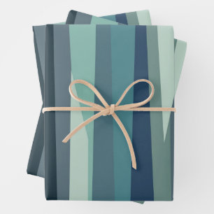 Hoja De Papel De Regalo Olas oceánicas geométricas azules