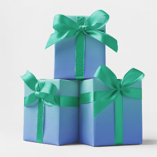 Hoja De Papel De Regalo Ombre azul de aciano y verde teal claro