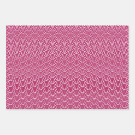 Hoja De Papel De Regalo Onda japonesa geométrica moderna de color blanco r