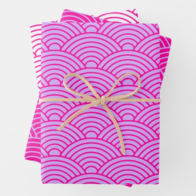 Hoja De Papel De Regalo Onda japonesa Seigaiha | Liliac Magenta (In situ)