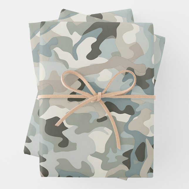Hoja De Papel De Regalo Onda Stealth Blue Camo (In situ)