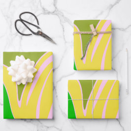 Hoja De Papel De Regalo Ondas de color entrelazadas con curvas suaves