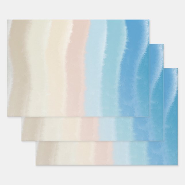 Hoja De Papel De Regalo Ondas salinas costeras (Set)