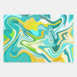 Hoja De Papel De Regalo Ondas vibrantes del océano