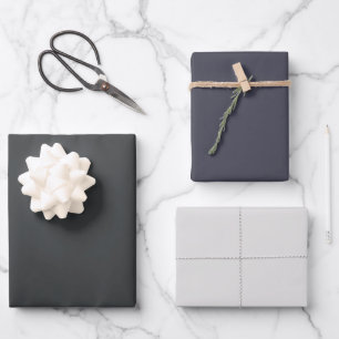 Hoja De Papel De Regalo Ónix Llano Gris de Payne Platino 3 Tonos