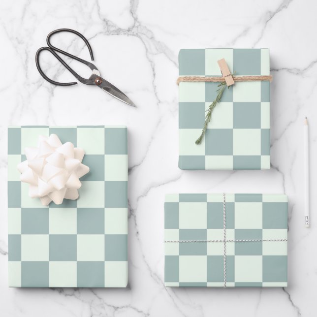 Hoja De Papel De Regalo Opal y tablero de ajedrez (Anverso)