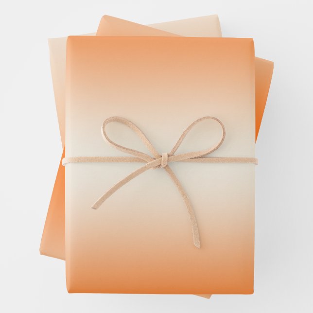 Hoja De Papel De Regalo Orange & Cream Trendy & Elegant Gradient  (Orange & Cream Trendy & Elegant Gradient Wrapping Paper Sheets)