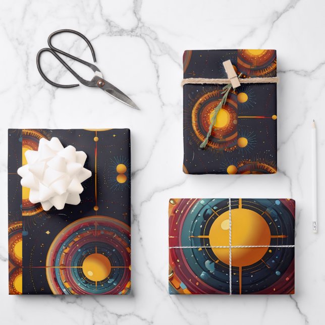 Hoja De Papel De Regalo Órbita cósmica (Anverso)