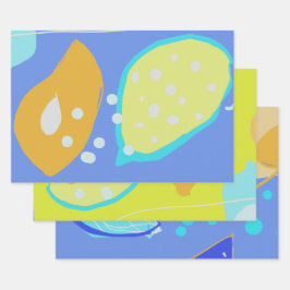 Hoja De Papel De Regalo Organic design Wrapping Paper Flat Sheet Set of 3