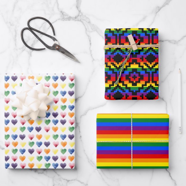 Hoja De Papel De Regalo Orgullo arcoiris LGBTQ (Anverso)