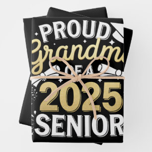 Hoja De Papel De Regalo Orgullosa Abuela De Graduación Dorada En 2025