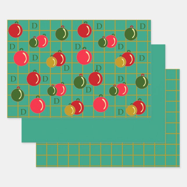 Hoja De Papel De Regalo Ornamental personalizado - Verde jade (Set)