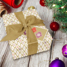 Hoja De Papel De Regalo Ornamento de copos de nieve para Navidades de medi