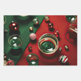 Hoja De Papel De Regalo Ornamento navideño alegre