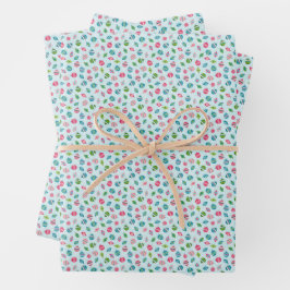 Hoja De Papel De Regalo Ornamentos de Navidad inspirados en Aqua Retro