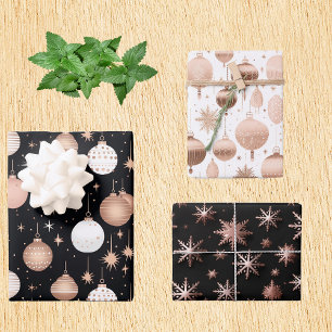 Hoja De Papel De Regalo Ornamentos metálicos de vacaciones de oro Rosa Cop