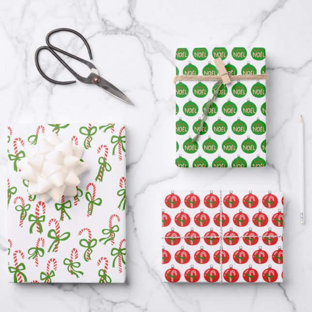 Hoja De Papel De Regalo Ornamentos navideños canarios Navidad Navidad Navi (Anverso)