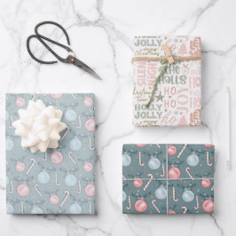 Hoja De Papel De Regalo Ornamentos navideños Candy Canes Navidades de arte