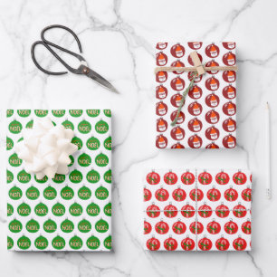 Hoja De Papel De Regalo Ornamentos navideños encantadores Variedad navideñ
