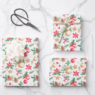 Hoja De Papel De Regalo Ornamentos navideños festivos