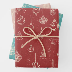 Hoja De Papel De Regalo Ornamentos pintados a mano