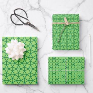 Hoja De Papel De Regalo ornamentos verdes simples