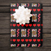 Ornate Heart Queen Jugando Tarjeta Corazón Rojo Br