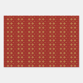Hoja De Papel De Regalo Oro Rojo Chino Año Nuevo Oriental Zodiaco dorado