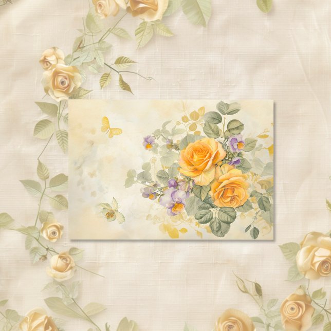 Hoja De Papel De Regalo Oro y Rosas 50° aniversario Boda (Gold Yellow Roses 50th Wedding Anniversary Wrapping Paper Sheets (3))