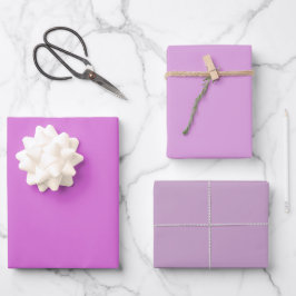 Hoja De Papel De Regalo Orquídea Lila Ciruela Tonos Púrpura Liso 3 Tonos