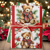Oso de peluche agregar nombre lindo Navidad 3