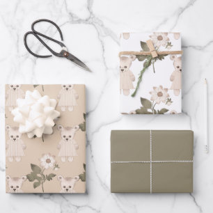 Hoja De Papel De Regalo Oso De Teddy Con Vestido